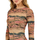 Women's Casual Desert Tan Mesh Long Sleeve Maxi Dress
